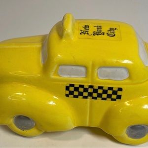 Vintage 80s New York Taxi | Yellow Cab | Piggy Bank | Ceramic Coin Bank